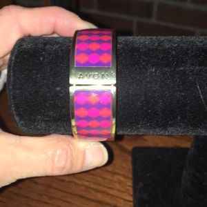 Avon Enamel Hinged Bangle Bracelet